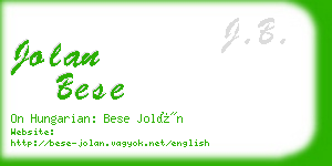 jolan bese business card